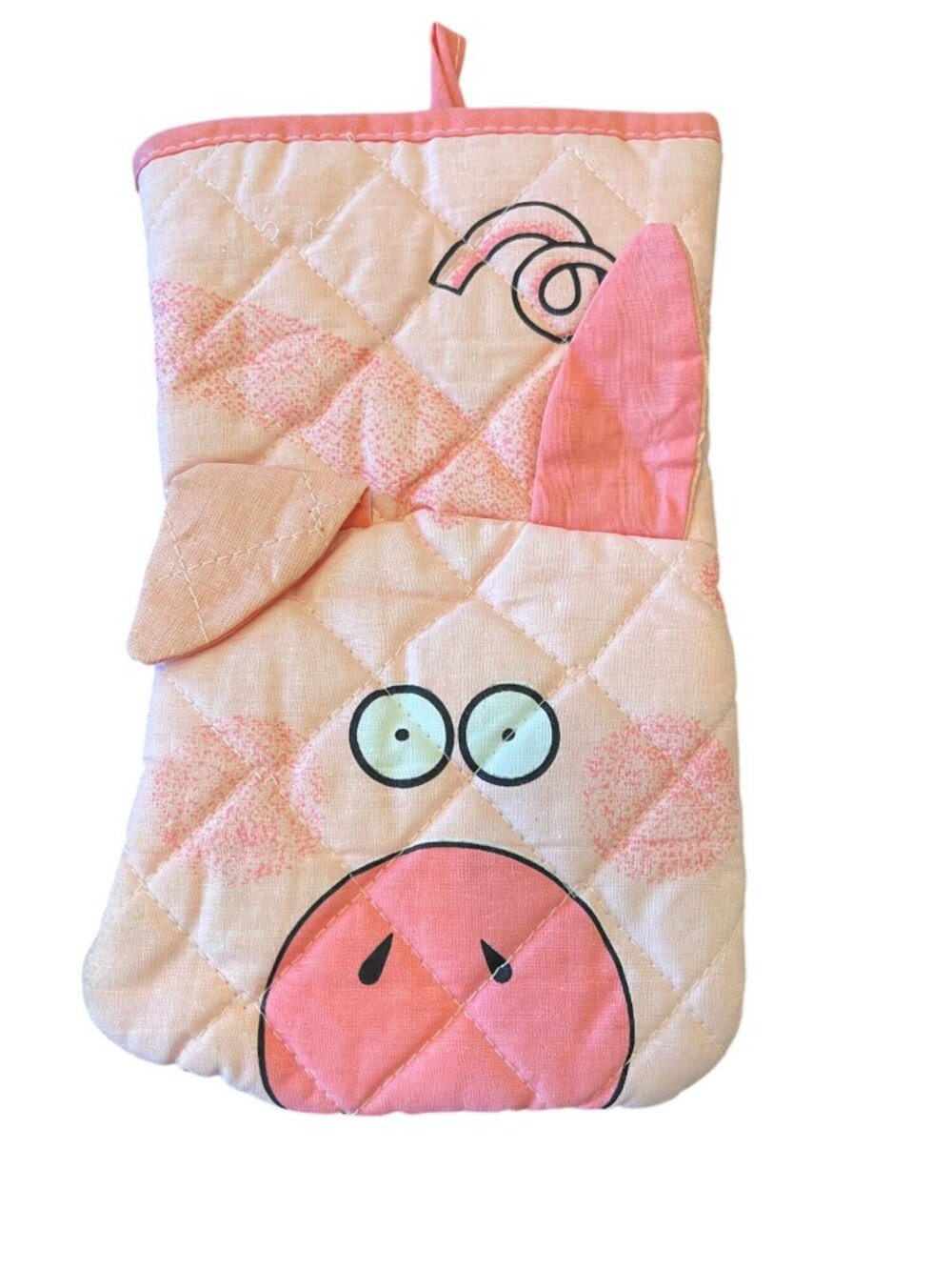 Vintage 1988 Sara Rose International Pig Pot Holder Oven Mitt Quilted